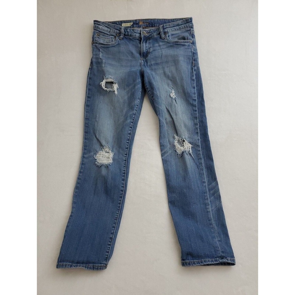 Kut From The Kloth Catherine Boyfriend Jeans Womens 8 Blue Distressed Grunge